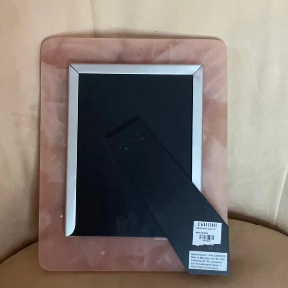 NEW ROSE QUARTZ PICTURE FRAME 5” X 7” PHOTO gorgeous z gallerie